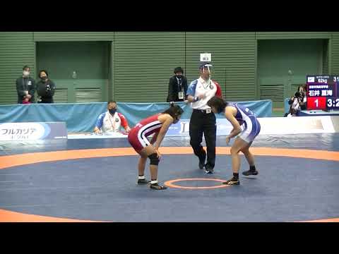 2020年天皇杯全日本選手権　W62kg級　3位決定戦　宮道りん（日体大）○［5-5］●石井亜海（東京・安部学院高）