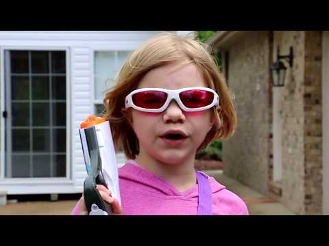 Nerf Blaster Battle:  Eli and Liam vs Jillian and Addie