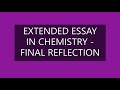 EE IN CHEMISTRY - FINAL REFLECTION