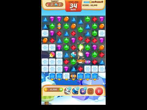 Jewel Match King Level 206 - Walkthrough ( No Booster )