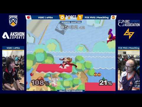 BoBC2 | VGBC | aMSa (Yoshi) vs. FOX MVG | Mew2King (Sheik) | SSBM Winners Quarters