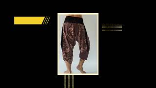 HC0575 samurai pants Handmade pants, Thick Smock Waist Low Crotch, unisex Yoga Harem Pants - elas...