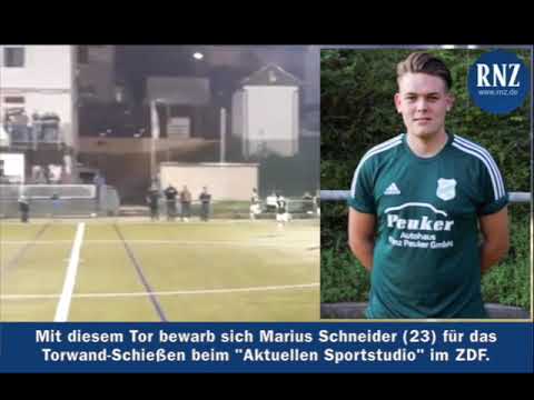 Marius Schneiders "Bewerbungstor" für das Torwand-Schießen im ZDF-Sportstudio