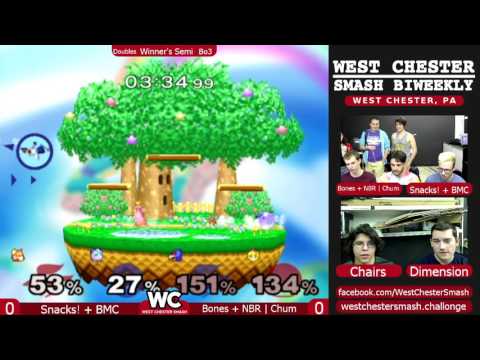 WCS 4/16/2016 Doubles: Snacks + BMC (Red) vs Bones + NBR | Chum (Blue)