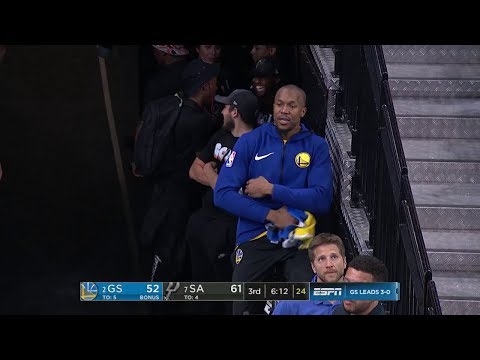 David West Gets Technical Foul While Riding Bike in Tunnel vs Spurs - Game 4 | 2018 NBA Playoffs