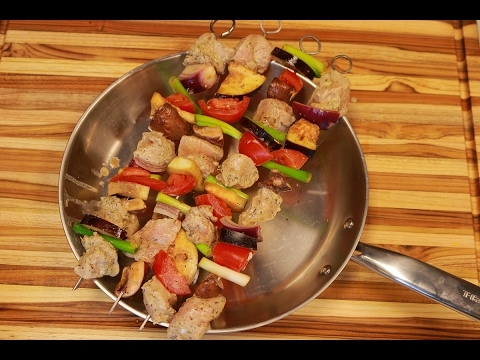 Mediterranean Chicken Kabobs and salad with homemade dressing- - kebab bbq recipes - indian food