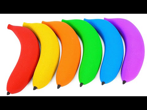 Satisfying Video | How To Make Rainbow Banana from Kinetic Sand Cutting ASMR #28