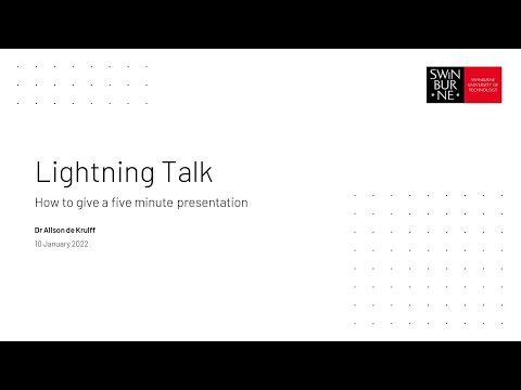 A lightning talk about giving a lightning talk