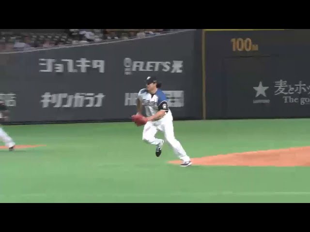 【7回表】高速グラブトス!? ファイターズ・メンドーサの超絶美技!! 2015/4/14 F-M