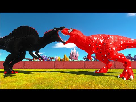 SPINO SPIDERMAN vs DARK T-REX OASIS DEATH RUN - Animal Revolt Battle Simulator