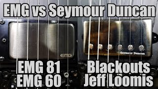 Video thumbnail for EMG 81 60 vs Jeff Loomis Blackouts Seymour Duncan set - Pickup Showdown by GuitarGuts