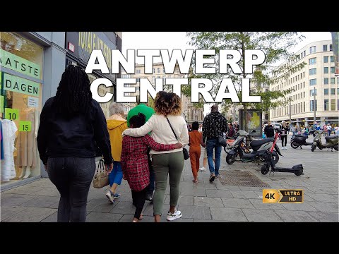 🇧🇪 ANTWERP CENTRAAL  walking tour in the Summer of 2023. 4k 60fps