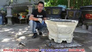 Khuôn chậu lục giác chân liền 68 abs _ ra chậu cực đẹp