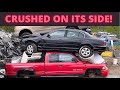 I Crushed A Car On Its SIDE!! (Jaguar S-Type) Plus I Smashed A Box Van Into A Dumpster!