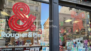 【フランスで絵本挿絵】パリ生まれRougier&Pléの店頭に原画と絵本が♪サイン会と絵本チラ見せ：Picture Book & Art at Rougier&Plé, Nice