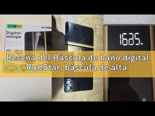 Vídeo relacionado con Báscula de baño digital RunStar, báscula de alta precisión, con pantalla LED retroiluminada, precisa con vidrio templado de 6 mm, 180 kg/400 lb