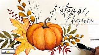 ATTENTION: Paint an Eye-Catching Watercolor Pumpkin Floral! How to Paint Autumn Step-by-Step!