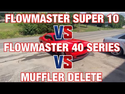 Dodge Challenger 5.7L HEMI R/T: FLOWMASTER SUPER 10 Vs MUFFLER DELETE Vs FLOWMASTER 40!
