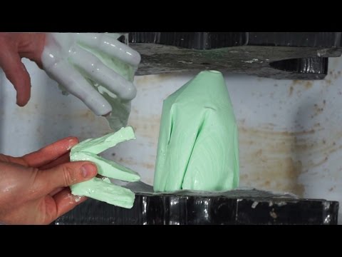 Frozen Oobleck Crushed In Hydraulic Press | Non Newtonian Fluid Video