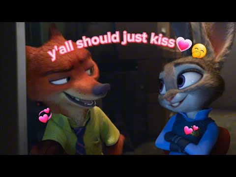 Nick wilde and Judy hopps having way too much romantic tension for about 7 minutes straight