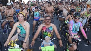 Naked cyclists pedal through Mexicos streets  AFP