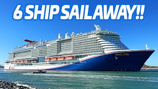 6 Cruise Ships Sail Away from Port Canaveral! 🚢 Mardi Gras, Disney Treasure & More