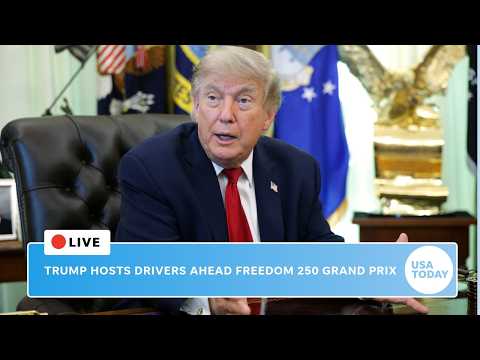 Live: Donald Trump hosts IndyCar drivers for Freedom 250 Grand Prix Showcase