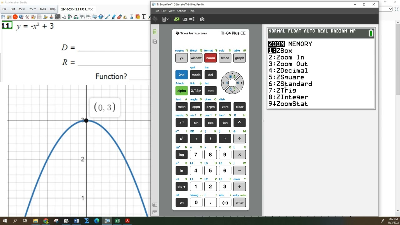 Finding the Domain & Range of a Function with the TI-84