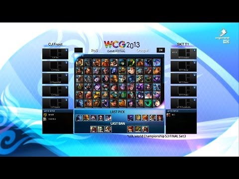 [WCG2013] League of Legends :(SET1) CJ Frost vs SKT T1 -English Commentary