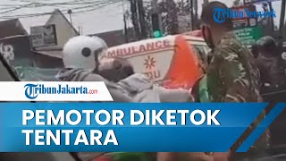 Viral Video Pemotor Diketok Tentara Gara-gara Geber Knalpot Racing saat Berhenti di Lampu Merah
