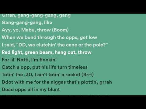 Lil Mabu & DD Osama - THROW (Lyrics)