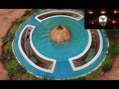 Build Most Awesome Underground Secret House Under Swimming Pool Deep In Jungle. Full Video
