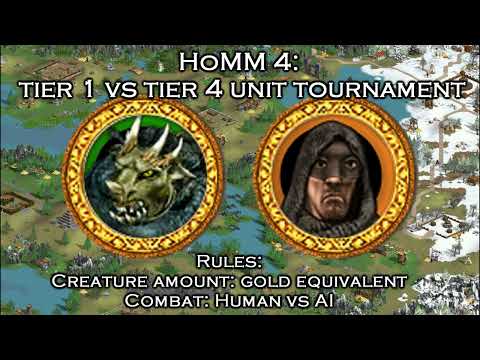 1 tier vs 4 tier unit tournament (part 15)/ Heroes of Might and Magic 4