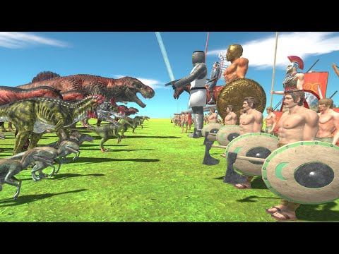 Dinosaurs VS 7 Armies Of Ancient Humans - Animal Revolt Battle Simulator