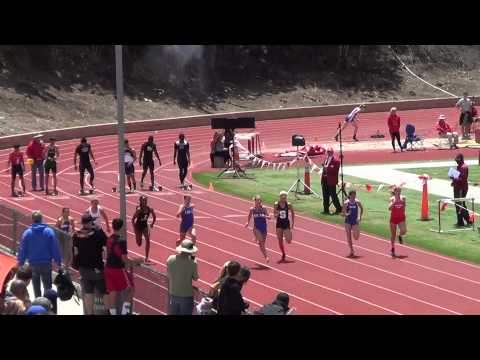 S Limp & A Willingham - VarG 100m at OC Champs 4-26-14 - Los Alamitos Girls