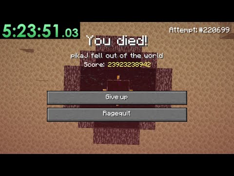 Runner de Minecraft preparándose para una batalla épica por un récord mundial.