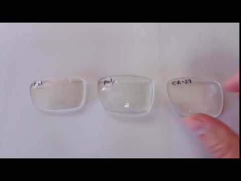diiferentiating glasses lens material by sound: CR-39 vs poly vs 1.61