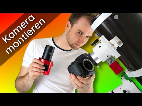 Kamera am Teleskop befestigen. So geht's!