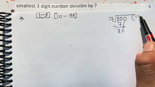 Smallest three digit number divisible by seven | Mathematics By Surendra Khilery