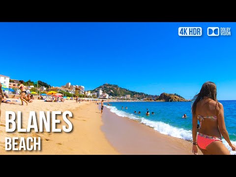 Blanes (s'Abanell) Beach, Costa Brava, Catalonia  - 🇪🇸 Spain [4K HDR] Walking Tour
