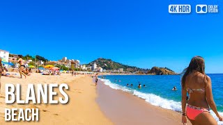 Blanes (s'Abanell) Beach, Costa Brava, Catalonia  - 🇪🇸 Spain [4K HDR] Walking Tour