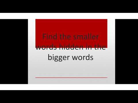 Find smaller words in bigger words
