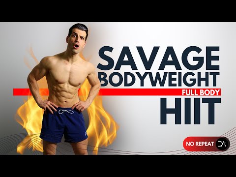 30 min SAVAGE Bodyweight HIIT |  NO REPEAT HARDCORE (🔥BURN IT UP🔥)