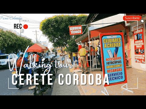 Co Walk Tour Cerete Cordoba 37°C Recorrido POV a Pie Por El Centro | COLOMBIA 4k Walking Tour