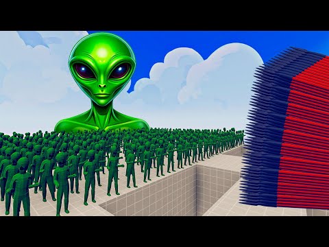 100x ALIEN + 1x GIANT vs 3x EVERY GOD   Totally Accurate Battle Simulator TABS