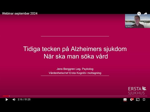 Webbinarium: Tidiga tecken på Alzheimers sjukdom