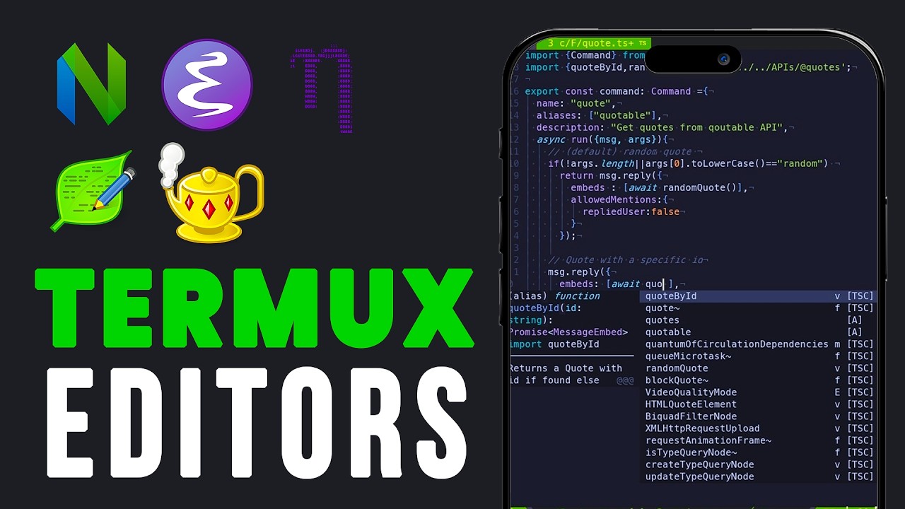 Top 7 Code Editor On TERMUX ✅ | Termux Code Editors 2024