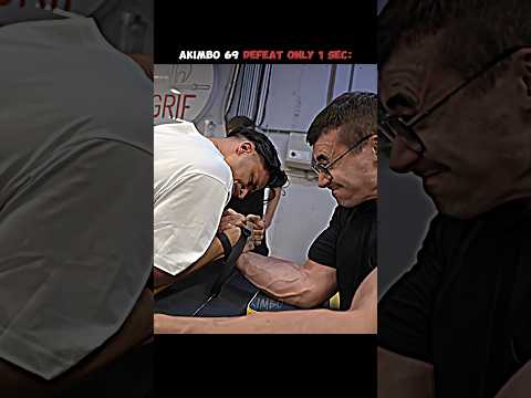 🔥💪AKIMBO 69 DEFEAT ONLY 1 SEC[ARMWRESTLING]#trending #sports
