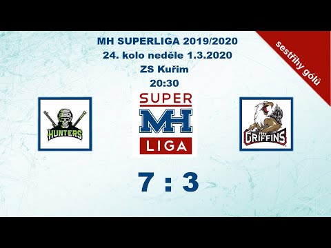 MH SUPERLIGA 24. kolo 2019/2020 Hunters vs Griffins 7:3 - sestřih gólů