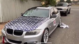 My Car Getting Wrapped In Christmas Wrapping Paper